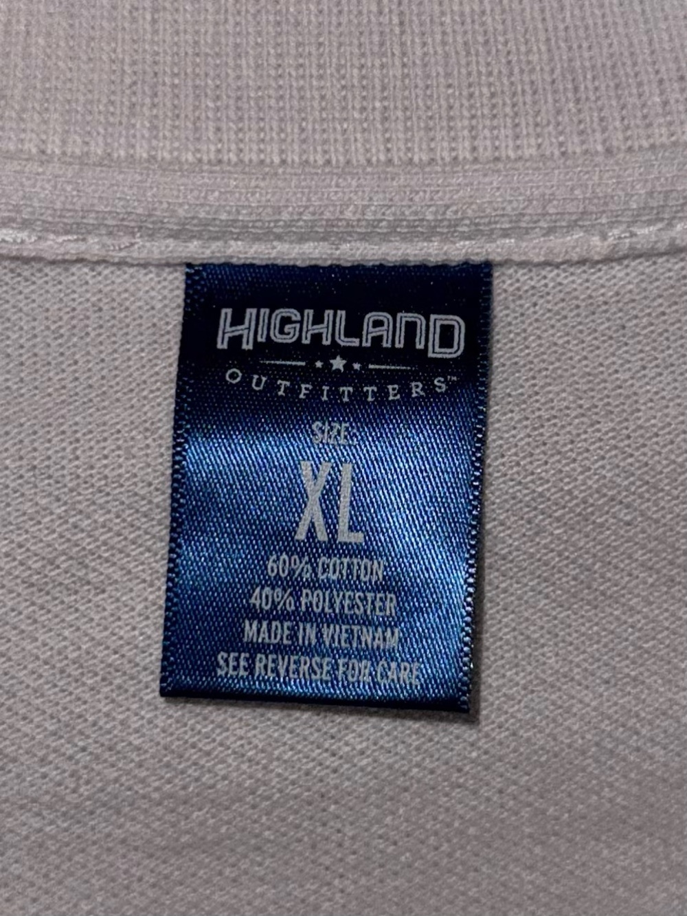Highland Outfitters Men’s XL White Polo Shirt Short Sleeve 60/40 Cotton Blend - Picture 3 of 6